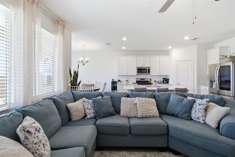 Furnished interior view inside a new home in Kings Ridge, Denton (Image 17). Furnished interior view inside a new home in Kings Ridge, Denton (Image 17).