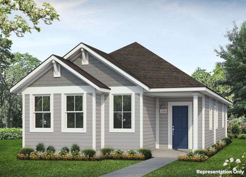 Front exterior of a new home in Harvest Ridge, Elgin, TX, highlighting curb appeal (Image 1). Front exterior of a new home in Harvest Ridge, Elgin, TX, highlighting curb appeal (Image 1).