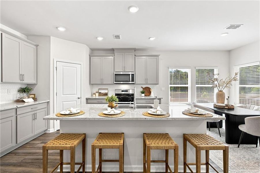Furnished interior view inside a new home in Parkside at Grayson, Grayson (Image 16).