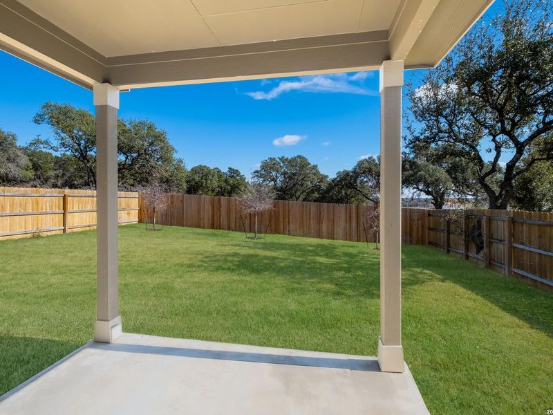 Exterior details and patio area of a home in Bricewood, San Antonio (Image 30).