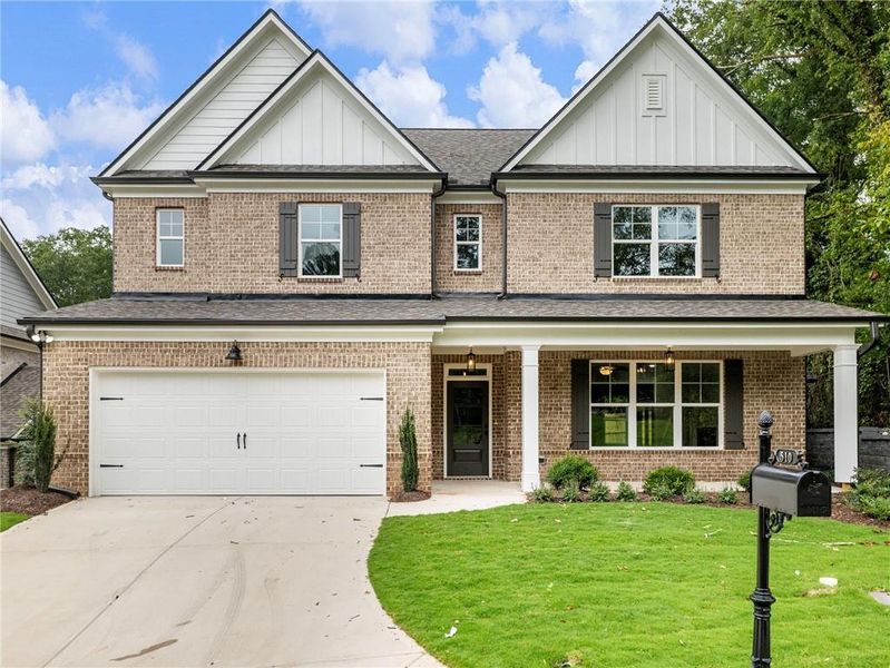 Front exterior of a new home in , Buford, GA, highlighting curb appeal (Image 24). Front exterior of a new home in , Buford, GA, highlighting curb appeal (Image 24).