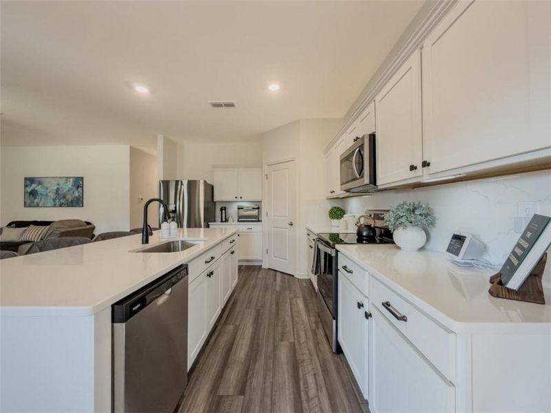 Furnished interior view inside a new home in Bentwater, Hoschton (Image 12). Furnished interior view inside a new home in Bentwater, Hoschton (Image 12).