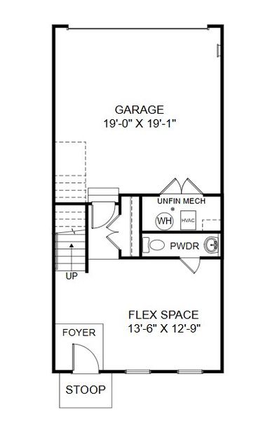 2D floor plan layout for the The Jenkins by Stanley Martin Homes in Westpark at Cane Bay, Summerville, SC (Image 4).