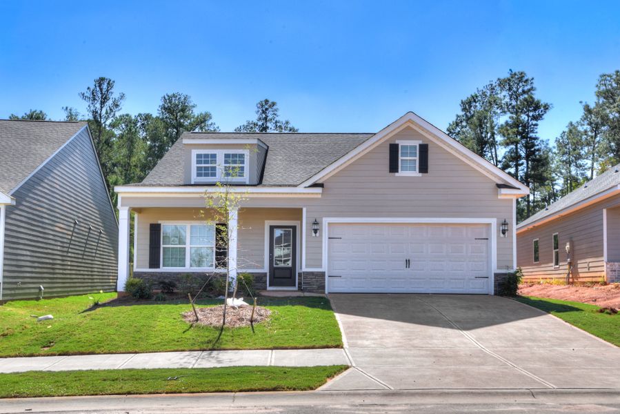 Front exterior of a new home in The Sanctuary, Aiken, SC, highlighting curb appeal (Image 17).