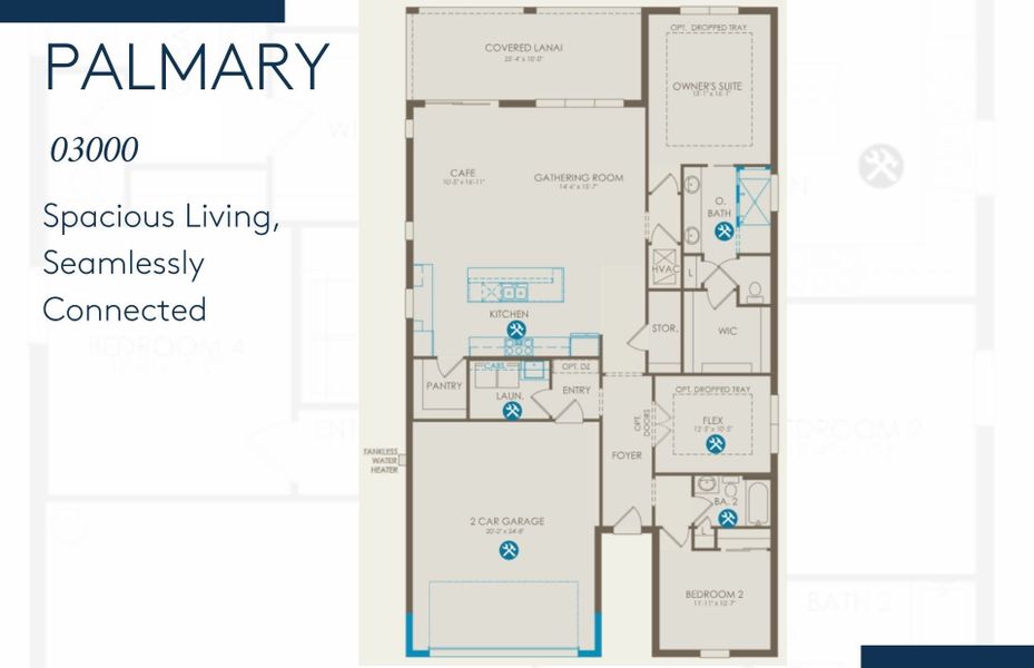 2D floor plan layout of this home in Costa Pointe, Vero Beach, FL (Image 4).