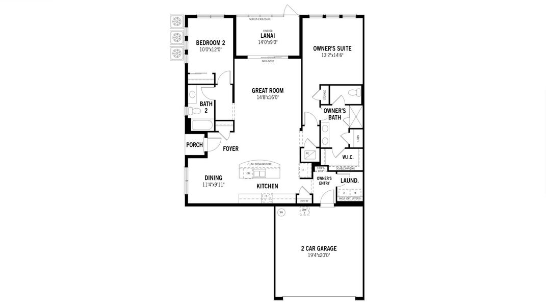 2D floor plan layout for the Carmel by Mattamy Homes in Arboretum, Naples, FL (Image 3).