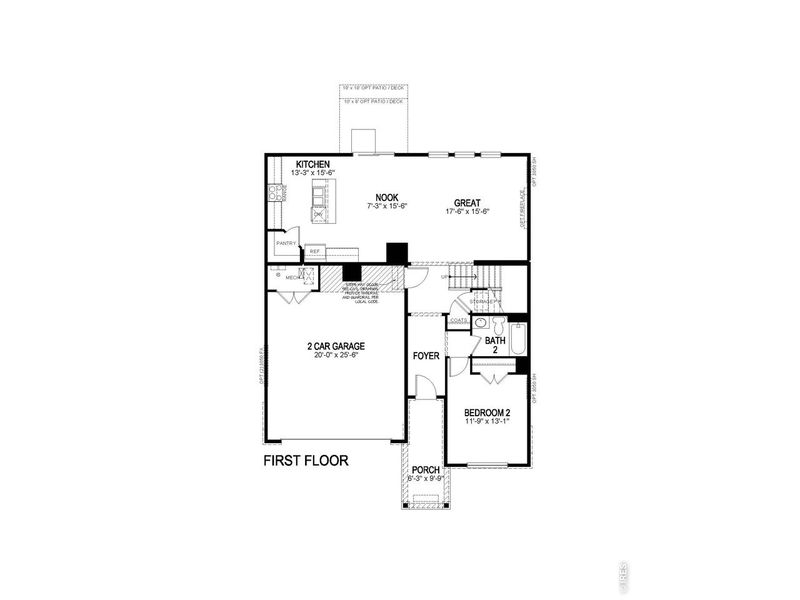 2D floor plan layout of this home in Brighton Crossing, Brighton, CO (Image 2).