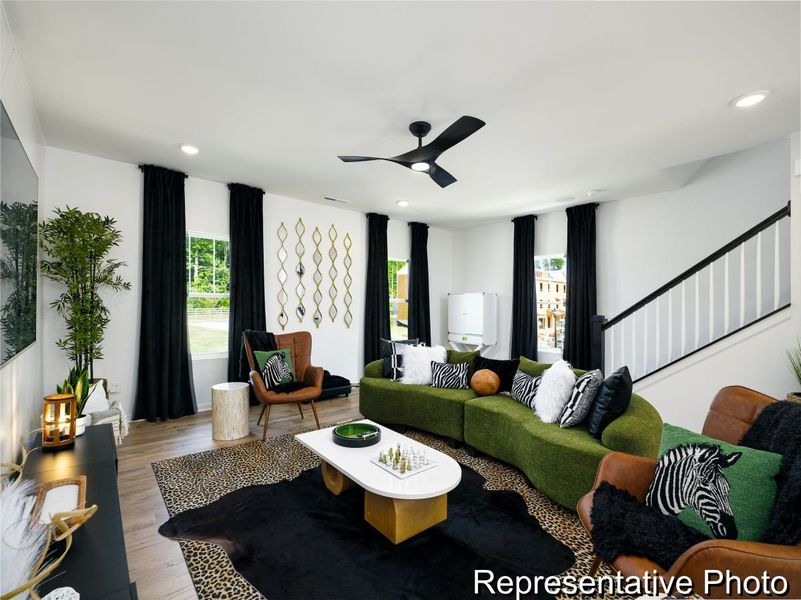 Furnished interior view inside a new home in Penley Place Townhomes, Clover (Image 11). Furnished interior view inside a new home in Penley Place Townhomes, Clover (Image 11).