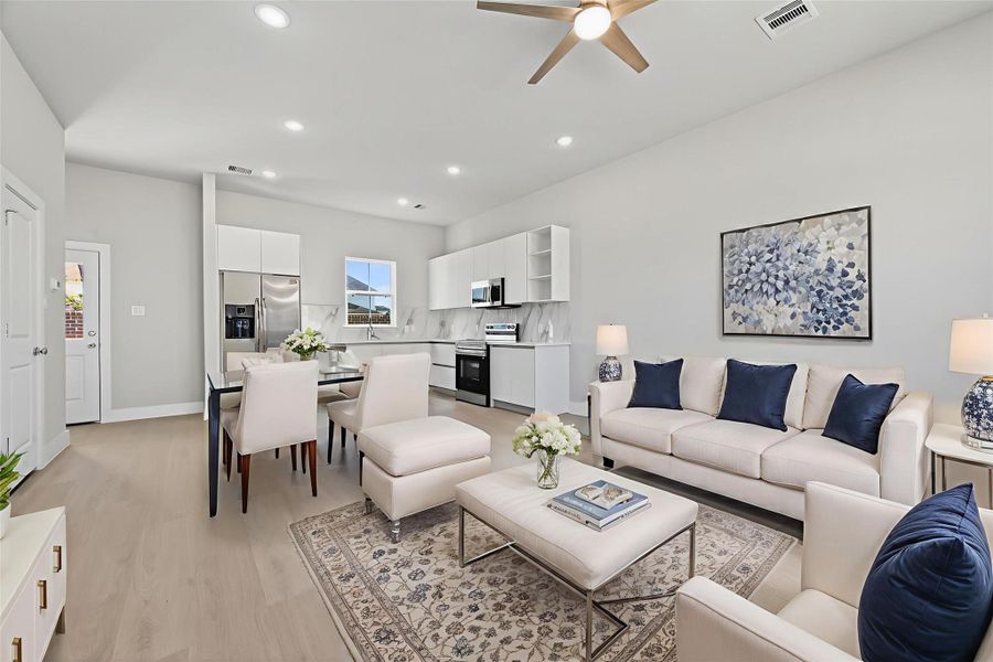 Furnished interior view inside a new home in Metro Village, Houston (Image 15). Furnished interior view inside a new home in Metro Village, Houston (Image 15).