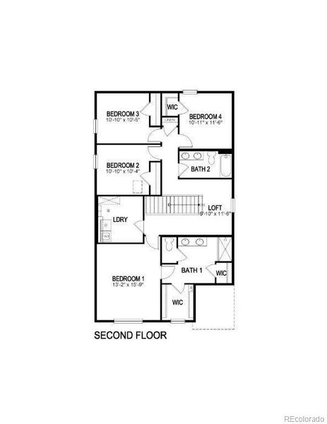 2D floor plan layout of this home in Granary, Johnstown, CO (Image 3).