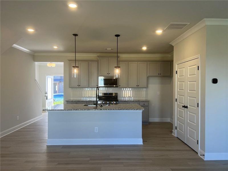 Furnished interior view inside a new home in Crofton Place Enclave, Snellville (Image 6). Furnished interior view inside a new home in Crofton Place Enclave, Snellville (Image 6).