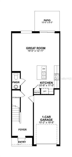 2D floor plan layout of this home in Reeves Place, Orlando, FL (Image 4).