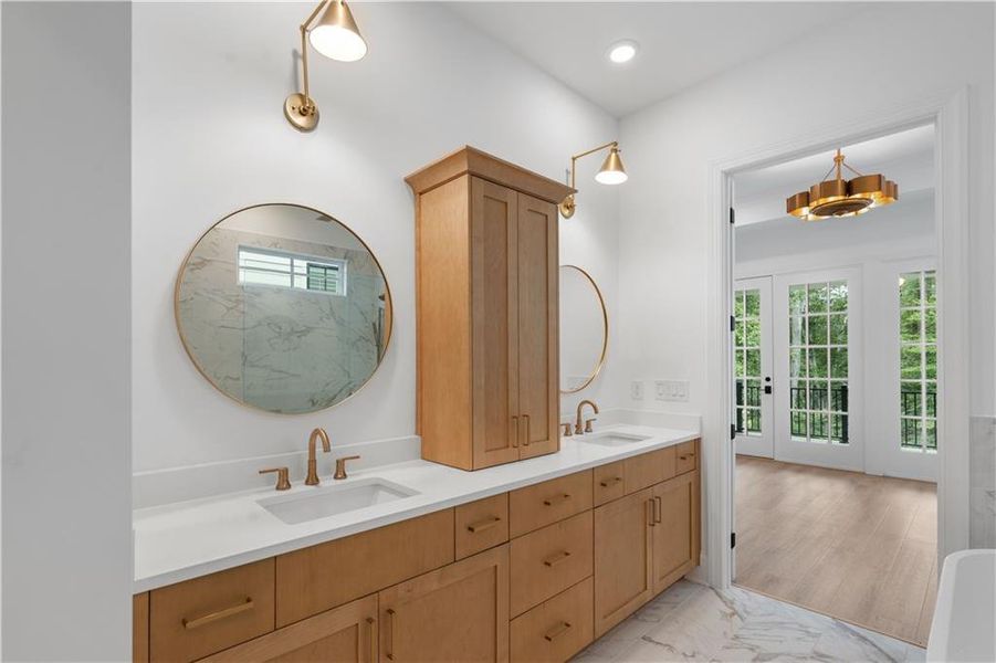 Furnished interior view inside a new home in Waterside Single Family, Peachtree Corners (Image 41). Furnished interior view inside a new home in Waterside Single Family, Peachtree Corners (Image 41).