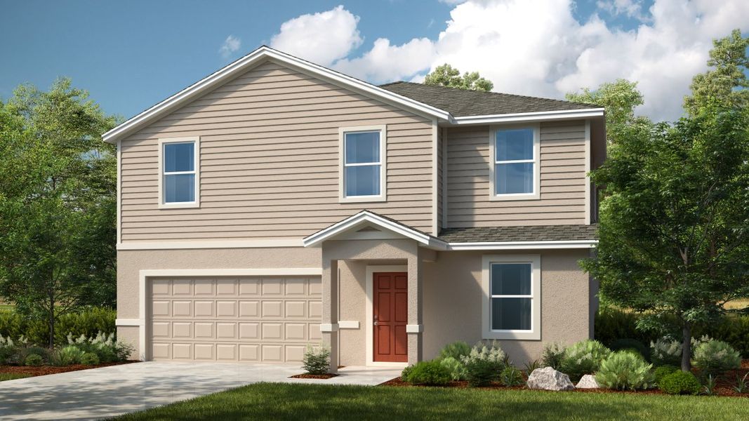 Representative exterior photo of a completed home built from the Oriole by Taylor Morrison in Westview, Kissimmee, FL (Image 2). Representative exterior photo of a completed home built from the Oriole by Taylor Morrison in Westview, Kissimmee, FL (Image 2).