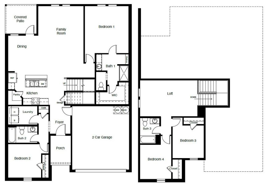 2D floor plan layout of this home in Lankford Farms, Cleburne, TX (Image 3).