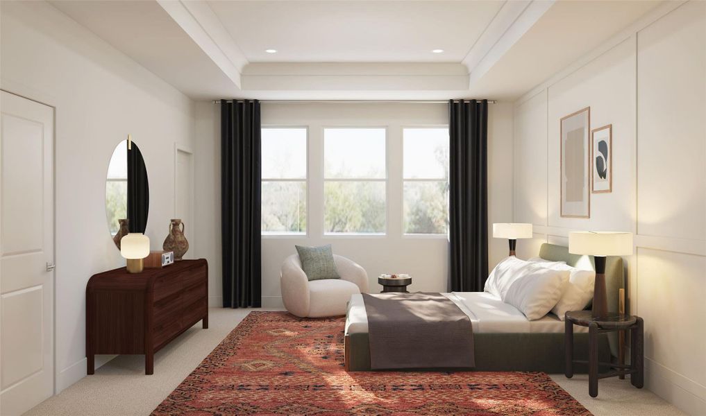 Spacious primary suite (*Artist rendering used for illustration purposes only.) Spacious primary suite (*Artist rendering used for illustration purposes only.)
