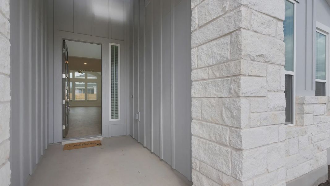 Exterior details and patio area of a home in Santa Rita Ranch, Liberty Hill (Image 3).
