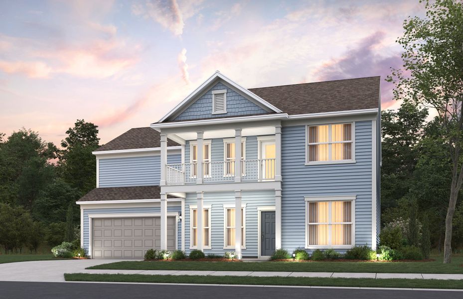 Front exterior of a new home in Forestwood, Longs, SC, highlighting curb appeal (Image 20).