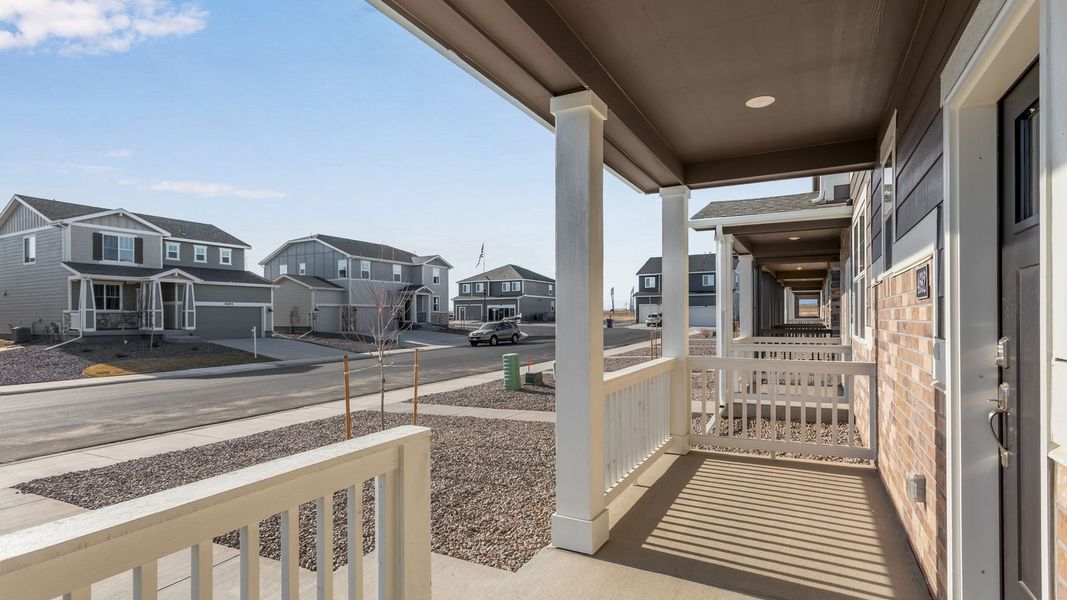 Exterior details and patio area of a home in Revere at Johnstown, Johnstown (Image 2). Exterior details and patio area of a home in Revere at Johnstown, Johnstown (Image 2).