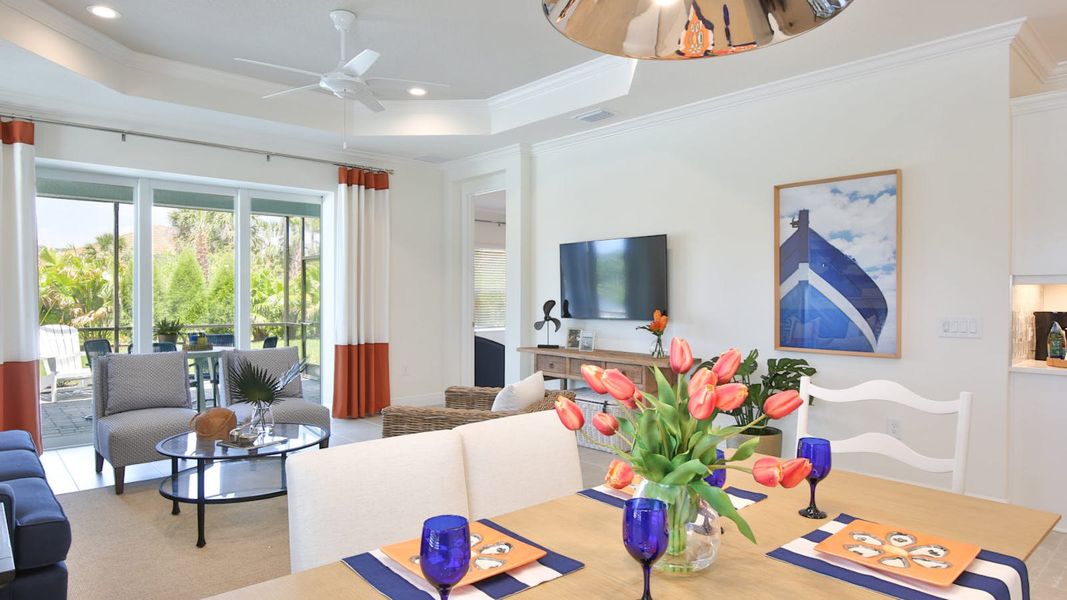 Furnished interior view inside a new home in Boca Royale Golf and Country Club at Wellen Park, Englewood (Image 9). Furnished interior view inside a new home in Boca Royale Golf and Country Club at Wellen Park, Englewood (Image 9).