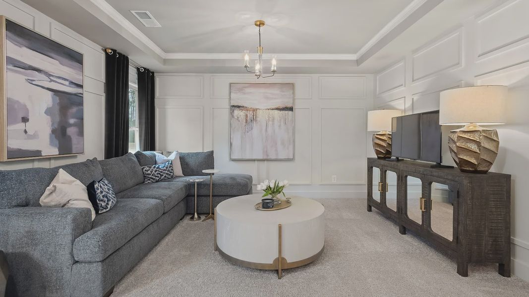 Representative furnished interior of a home built from the Rosemary II by DRB Homes in Northcroft, Loganville (Image 29).