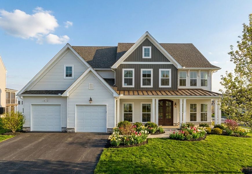 Representative exterior photo of a completed home built from the Hawthorne by Keystone Custom Homes in McLean South Shore, Belmont, NC (Image 22).