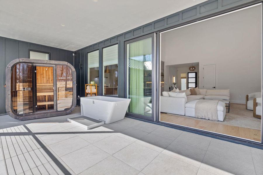 Exterior details and patio area of a home in , Austin (Image 20).