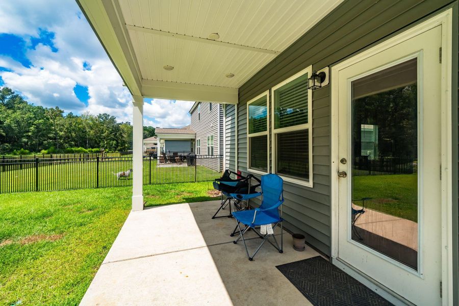 Exterior details and patio area of a home in , Huger (Image 27).