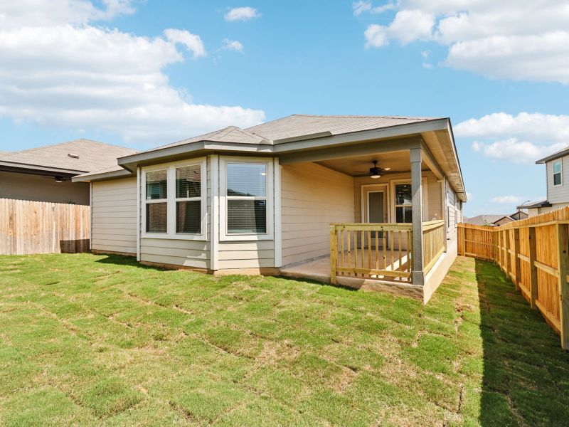 Exterior details and patio area of a home in Lark Canyon, New Braunfels (Image 22).