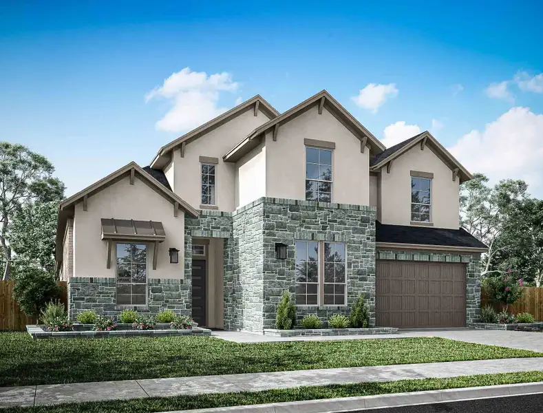 Representative exterior photo of a completed home built from the Fulbright by Tri Pointe Homes in Azalea Trails, Cypress, TX (Image 3).