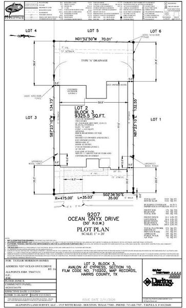 9207 Ocean Onyx Drive Preliminary Plot Plan 9207 Ocean Onyx Drive Preliminary Plot Plan