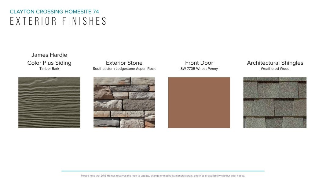 Sample of building materials used in homes in Clayton Crossing, Arden (Image 19).