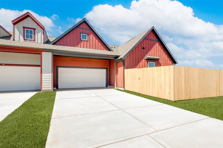 Front exterior of a new home in , Sealy, TX, highlighting curb appeal (Image 19).