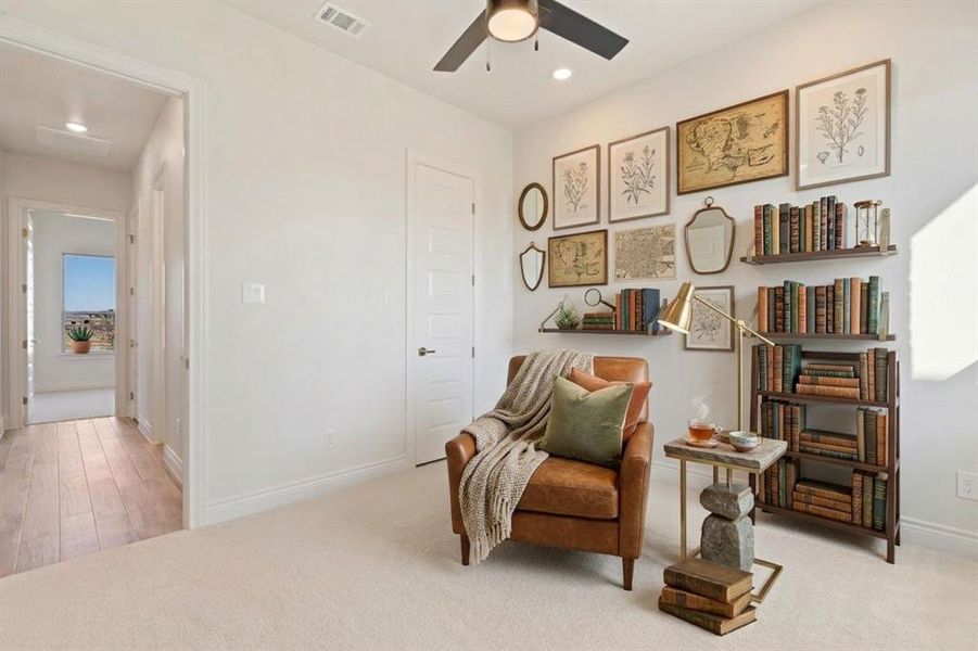 Virtually staged sitting room