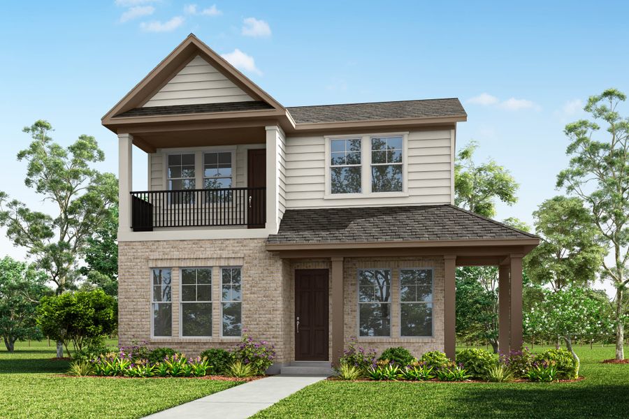 Representative exterior photo of a completed home built from the Waterline by Tri Pointe Homes in Paley Park at Easton Park, Austin, TX (Image 20). Representative exterior photo of a completed home built from the Waterline by Tri Pointe Homes in Paley Park at Easton Park, Austin, TX (Image 20).