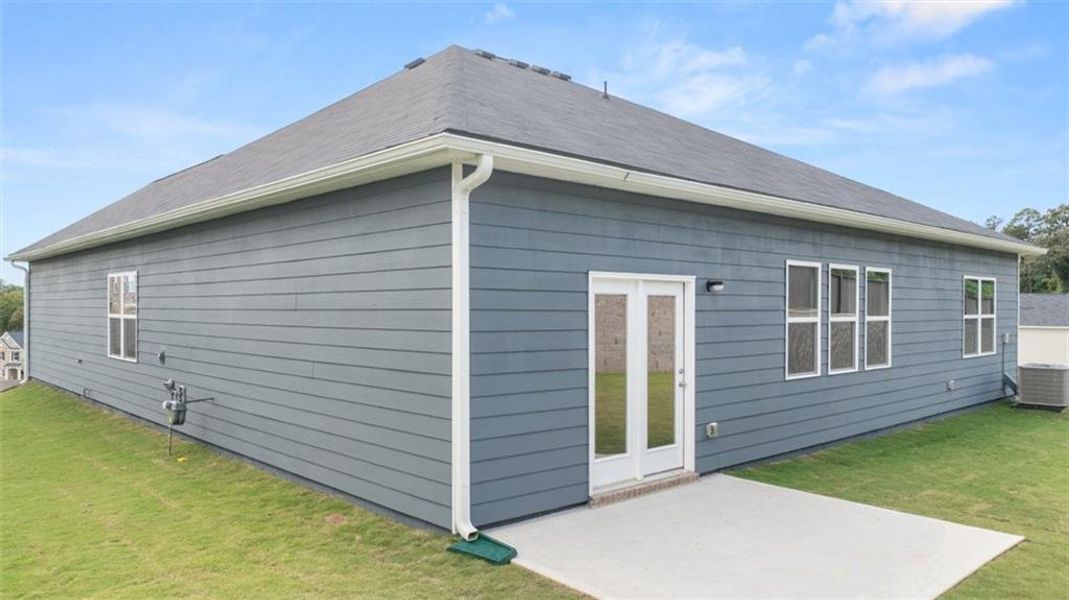 Exterior details and patio area of a home in Brooks Station, Dacula (Image 16). Exterior details and patio area of a home in Brooks Station, Dacula (Image 16).