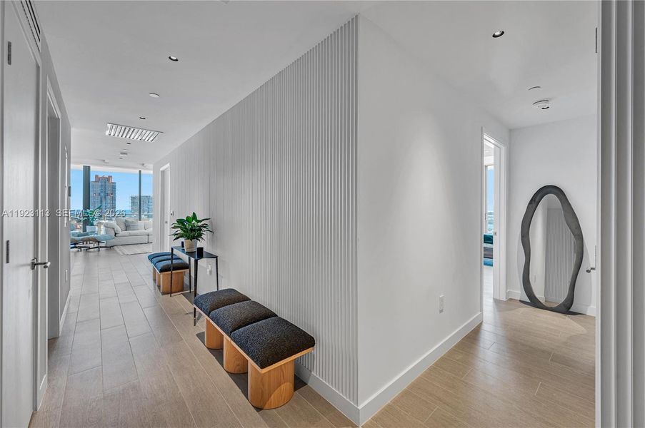 Furnished interior view inside a new home in Five Park, Miami Beach (Image 17).