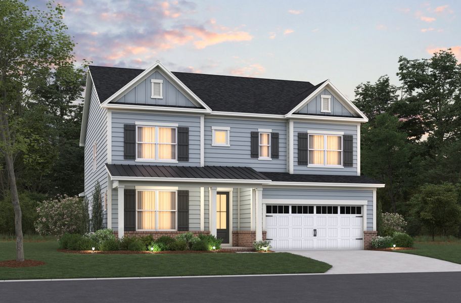 Representative exterior photo of a completed home built from the Alexander by Beazer Homes in Friendship Village: Friendship Village Single-Family, Apex, NC (Image 14).