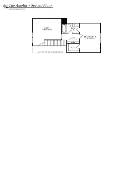 2D floor plan layout of this home in Founders Landing | 55+ Community, Gastonia, NC (Image 3).