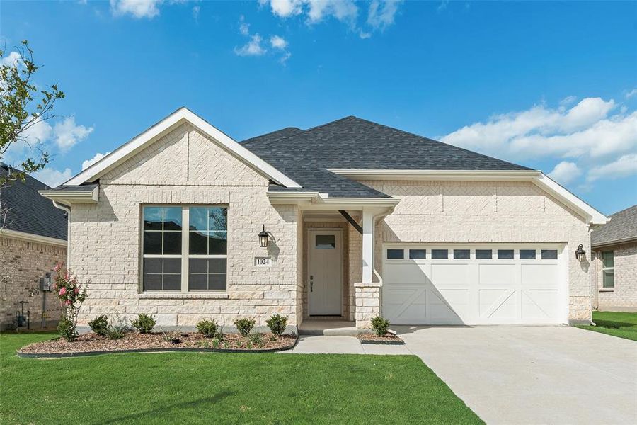 Front exterior of a new home in Villages of Hurricane Creek, Anna, TX, highlighting curb appeal (Image 2). Front exterior of a new home in Villages of Hurricane Creek, Anna, TX, highlighting curb appeal (Image 2).