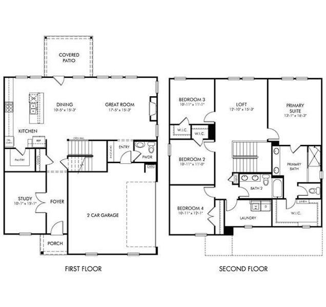 2D floor plan layout of this home in River Pointe, Monroe, GA (Image 2). 2D floor plan layout of this home in River Pointe, Monroe, GA (Image 2).