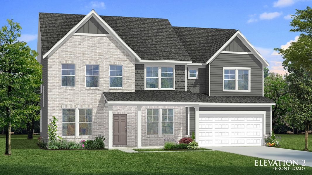 Representative exterior photo of a completed home built from the Stonefield - Front Entry by DRB Homes in Brighton, Locust Grove, GA (Image 23).