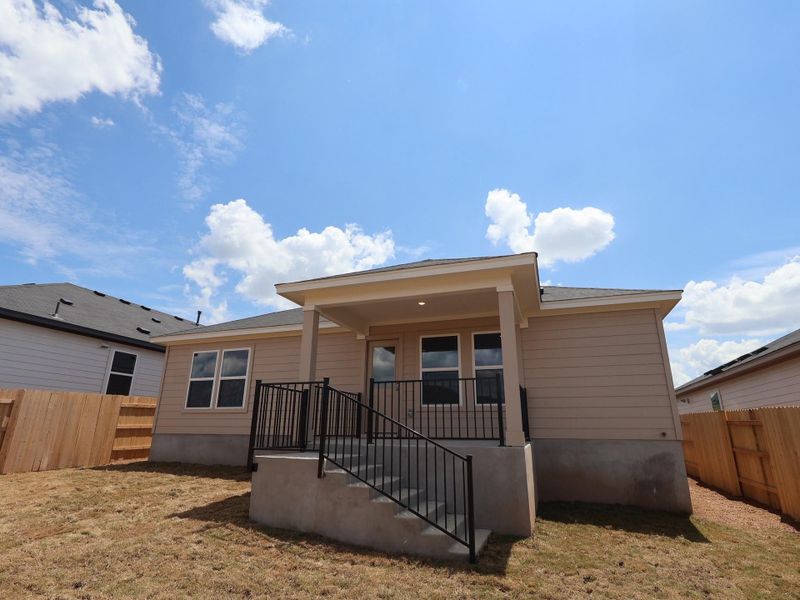 Exterior details and patio area of a home in Willow Springs, Buda (Image 13). Exterior details and patio area of a home in Willow Springs, Buda (Image 13).