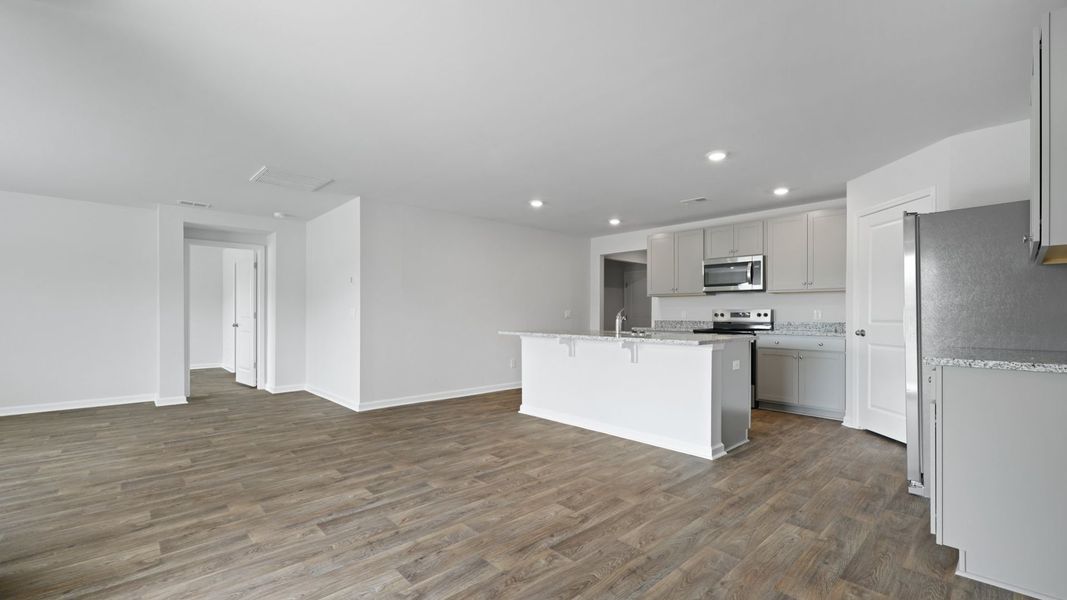 Representative unfurnished interior of a home built from the CALI by D.R. Horton in Evergreen, Holly Hill (Image 12). Representative unfurnished interior of a home built from the CALI by D.R. Horton in Evergreen, Holly Hill (Image 12).