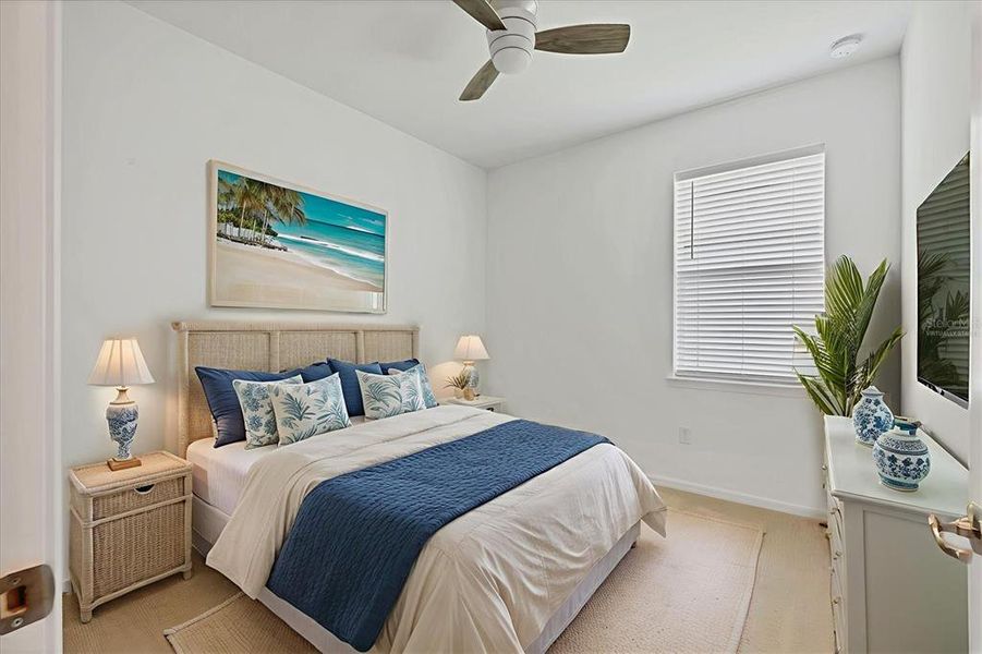 Guest bedroom virtually staged