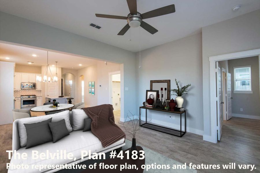 Representative furnished interior of a home built from the The Belville by David Weekley Homes in Emerald Heights at Bridgeland Central – 42’ Alley, Cypress (Image 5).