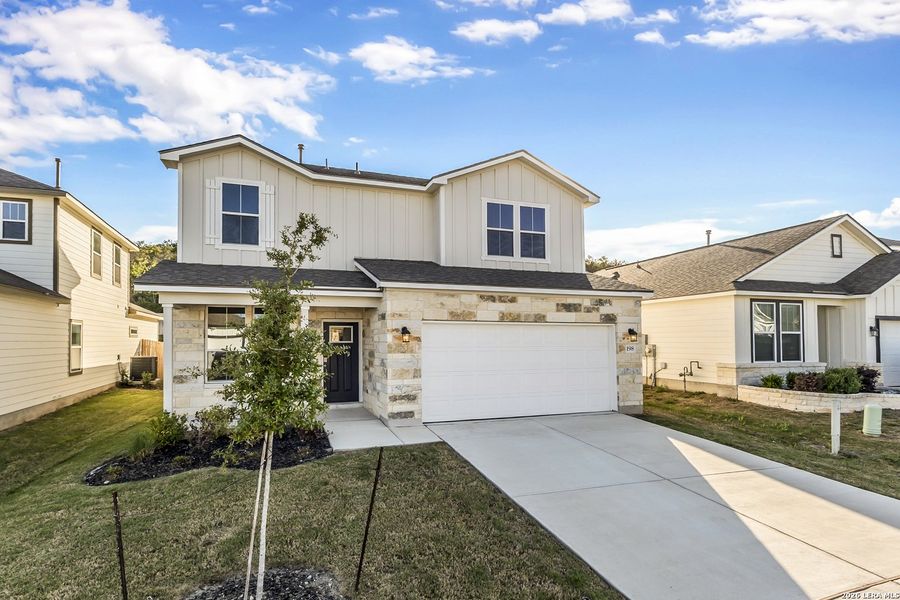 Front exterior of a new home in , San Antonio, TX, highlighting curb appeal (Image 18).