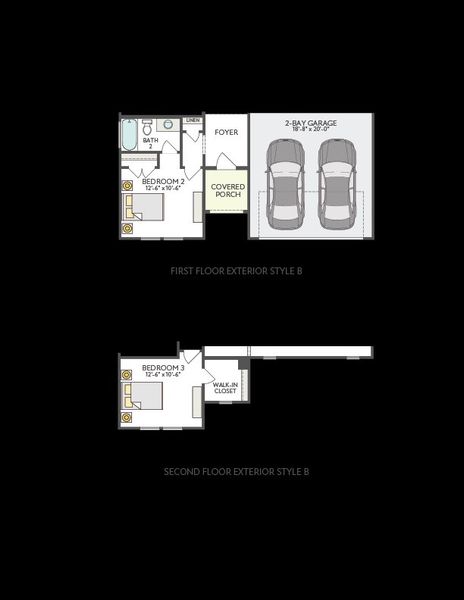 2D floor plan layout of this home in Park Collection At Wolf Ranch, Georgetown, TX (Image 28).