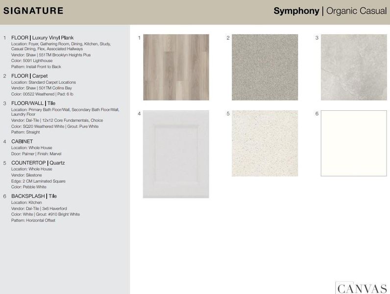 9751 Avalon View Drive design selections. Home is currently under construction and selections are subject to change.