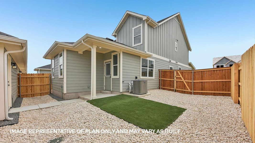 Exterior details and patio area of a home in Avery Centre, Round Rock (Image 3).